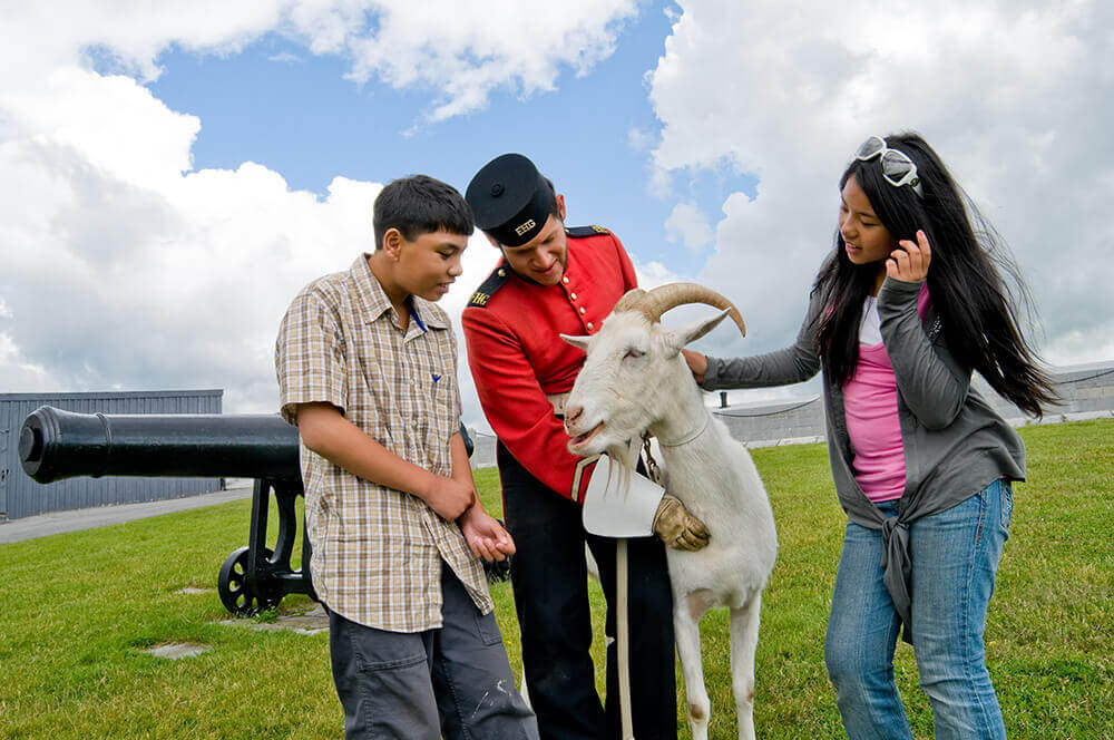 Fort Henry - kids petting goat