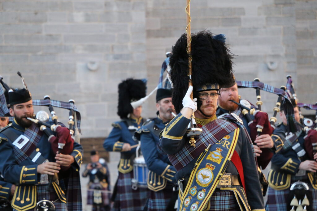 8 Wing Pipes and Drums Military Band Performing at Fort Henry.